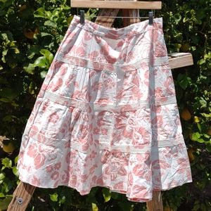 Roxi Full 4 Tiered Skirt Beachy Coral Floral